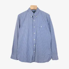 100 ポロラルフローレン ブルー ストライプ ポケット シャツ