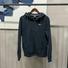 (100) NIKE ストリート ネイビー 起毛 フードジップアップ ジャケット