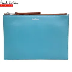 ポールスミス Paul Smith 新品・アウトレット 通帳ケース ウォレット スモール ポーチ M1A 7723 LDECOR ブルー×ブラウン WALLET SMALL POUCH スペイン製 ロゴ バイカラー クラッチバッグ 牛革 レザー 送料無料