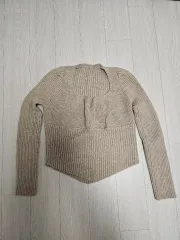 (新品)レディース スクエアネック ゴージニット /ベージュブラウン