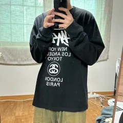 STUSSY WORLD TOUR ロングスリーブ Tシャツ ブラック
