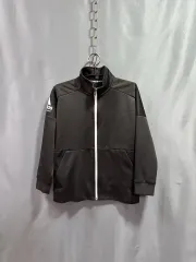 アディダス キッズ 黒 裏起毛パーカー ジップアップ (130サイズ)