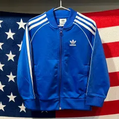 アディダス キッズ 120cm ブルー ジャージ トラックジャージ