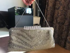 シルバー ビーズ ハンドバッグ