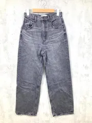 AZUL basic アズールバイマウジー AZUL DENIM ハイウエストワイド デニムパンツ sizeM/黒 ■■ レディース