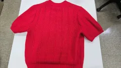 ZARA クロップド 赤 半袖 ニット