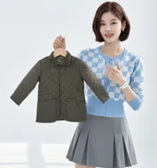 AIGLE キッズ ブラウン キルティング ジャケット (7-8歳用)