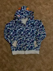 A BATHING APE ABCカモ シャーク ジップアップパーカー L