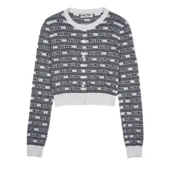 MIU MIU ミュウミュウ ロゴ カシミア シルク カーディガン