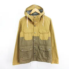 ビームス BEAMS ジャケット マウンテンパーカー 長袖 ジップアップ バイカラー M キャメル×ブラウン ※EKMのサムネイル