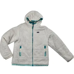 186005 現状品 patagonia パタゴニア リバーシブル　ボア　ジャケット　kids XL　ストライプ柄 キッズ