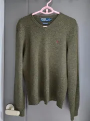 POLO RALPH LAUREN ポロラルフローレン Vネック ラムウール ニット M 状態良し
