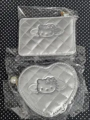 エンジェル キティ ハローキティ ハート キルティング コインケース パスケース シルバー