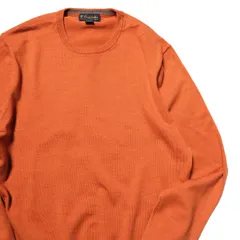 90's 00's ブルックスブラザーズ クルーネック メリノウール ニットセーター 橙色 (XL) オレンジ 無地 ストレッチ 90年代 旧タグ オールド アメリカ古着 USED ビンテージ ヴィンテージのサムネイル