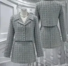 カーキポイント ツイード セットアップ