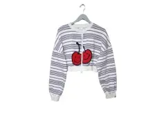 キルシー BIGさくらんぼ 起毛 ジップアップ クロップド ジャケット レディース F リー品