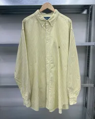 (4XL)ポロ ストライプ シャツ -M926