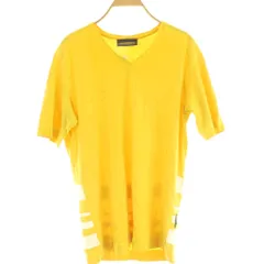 ディーゼルブラックゴールド DIESEL BLACK GOLD Tシャツ M 黄色 Vネック 半袖 サイドブロック柄 /NS