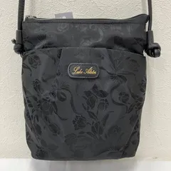 1016　Lake Alster　レイクアルスター　 ショルダーバッグ　斜めがけ　花柄　 ブラック系　黒　ナイロン　レザー　 ミニバッグ　レディースのサムネイル