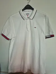 トミーヒルフィガー トミー ジーンズ 白 カラ― 半袖Tシャツ L