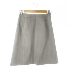 エムケー ミッシェルクラン MK MICHEL KLEIN スカート 台形 ひざ丈 ウール混 絹混 シルク混 ストライプ 通勤 38 グレー /AO1