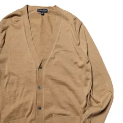 ブルックスブラザーズ メリノウール ニット カーディガン (L) タン系 ポケット付 BROOKSBROTHERS 薄手 アメリカ古着 USED ビンテージ ヴィンテージ
