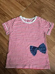 ファミリア ストライプ リボン 半袖 Tシャツ 140