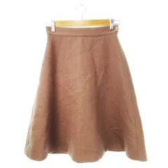 プロポーション ボディドレッシング PROPORTION BODY DRESSING スカート フレア ひざ丈 ウール混 ふんわり 起毛 厚手 ワンポイント 釦 3 茶 ブラウン モカ /CK20