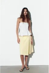 タグ付き新品) ZARA ザラ ギャバジン チューブトップ S (55-66 オススメ)