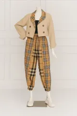 新品 / チェック柄 クロップド コットンジャケット