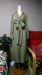 リボン ロング ONE PIECE カーキ色