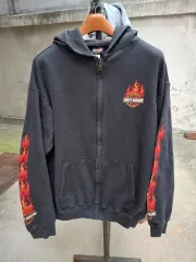 00s ハーレーダビッドソン フレイム ジップアップ パーカ フーディー