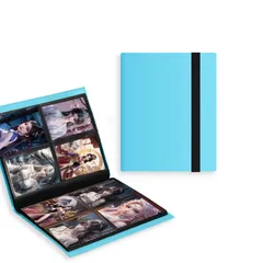 【新着商品】カードファイル トレカ バインダー カードケース ファイル スリーブ対応 ゲーム・スポーツカードの収納 (ブルー 4ポケット160枚収納)