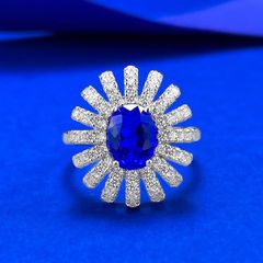 豪華 大粒 サファイア ホワイトサファイア6ct Silver925 リング - メルカリ