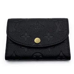 LOUIS VUITTON ルイ・ヴィトン ポルトモネ･ロザリ 二つ折り財布 M81455 レディース モノグラムアンプラント ブラック ゴールド金具 中古