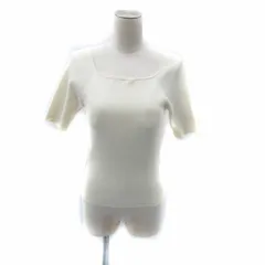 スナイデル SNIDEL バックオープンリボンニット カットソー 半袖 スクエアネック ONE 白 ホワイト /SY41