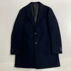 ◆ UNITED ARROWS ユナイテッドアローズ アウター チェスターコート ポリエステル ネイビー 無地 サイズL メンズ
