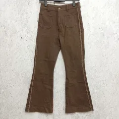 JEANASIS ジーナシス フレアパンツ クロスステッチ ヴィンテージ感 カジュアル ブラウン Mサイズ ◎_◇〇☆