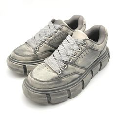 【中古】ZARA チャンキーソール ダットスニーカー EUR44 グレー ザラ[10]