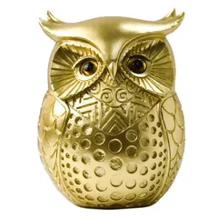 TOMMYFIELD フクロウ 置物 開運 風水 縁起物 リビングルーム デスクトップ 商売繁盛 梟 (ゴールド) [並行輸入品] [ゴールド]