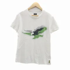 アルマーニ ジーンズ ARMANI JEANS Tシャツ カットソー ラウンドネック 半袖 プリント 刺繍 L オフホワイト /HO44