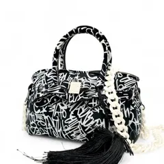 SAVE MY BAG MISSY LYCRA セーブマイバッグ ミッシー ショルダーバッグ ハンドバッグ 2way ミニバッグ モノトーン DOODLE イタリア製 ブラック 黒 斜め掛け クロスボディ 超軽量 手洗い可 可愛い 総柄 お出掛け 普段使いのサムネイル