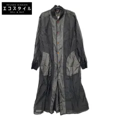 BLACKCOMMEdesGARCONS ブラックコムデギャルソン 1F-C002 ﾌﾞﾗｯｸ ﾌｨﾙﾀｰｸﾛｽ ｼｰｽﾙｰ ﾛﾝｸﾞｽﾀｯﾌｺｰﾄ L