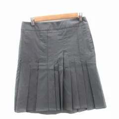 チヴィディーニ CIVIDINI プリーツスカート ひざ丈 42 XL 大きいサイズ グレー /SM31