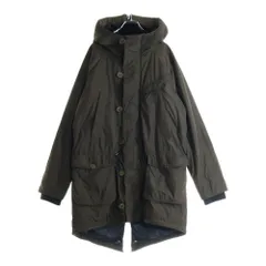 DIESEL BLACK GOLD (ディーゼルブラックゴールド) インナーキルティング ジップアップ フーデット中綿ロングジャケット カーキ