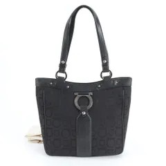 美品 サルヴァトーレフェラガモ ガンチーニ レザー トート バッグ 肩掛け ショルダー ハンド ブラック 黒 レディース REM DR22-7【中古】