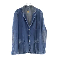 HUGO BOSS (ヒューゴボス) エルボーパッチ付き デニム テーラードジャケット インディゴ