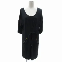 マークバイマークジェイコブス MARC by MARC JACOBS ワンピース ミニ丈 半袖 Uネック 無地 リボン ポケットファスナー XS 紺 ネイビー /YS14