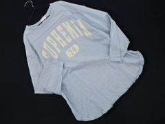 URBAN RESEARCH DOORS アーバンリサーチドアーズ カレッジ プリント 長袖 Tシャツ sizeM/水色 ■◇ レディース