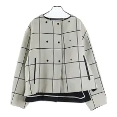 ADORE (アドーア) 21AW モールウィンドウペン ノーカラージャケット ホワイト/ブラック レディース 531-1250903